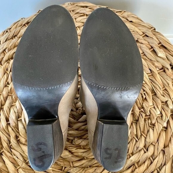 Steve Madden Adelphie Leather Distressed Ankle Booties Block Heal Slip On - Picture 9 of 12